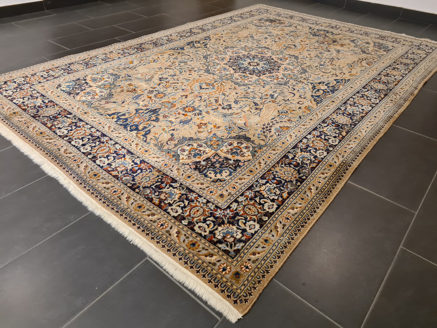 Perserteppich Handgeknüpfter Teppich 50 raj Täbris Orientteppich Seide 306x202cm