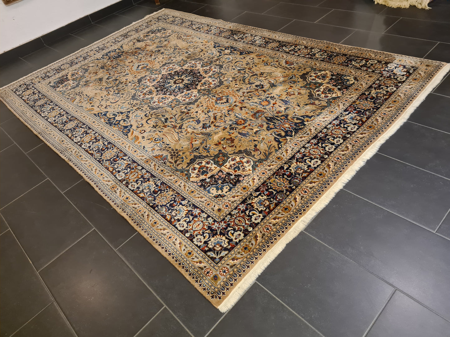 Perserteppich Handgeknüpfter Teppich 50 raj Täbris Orientteppich Seide 306x202cm