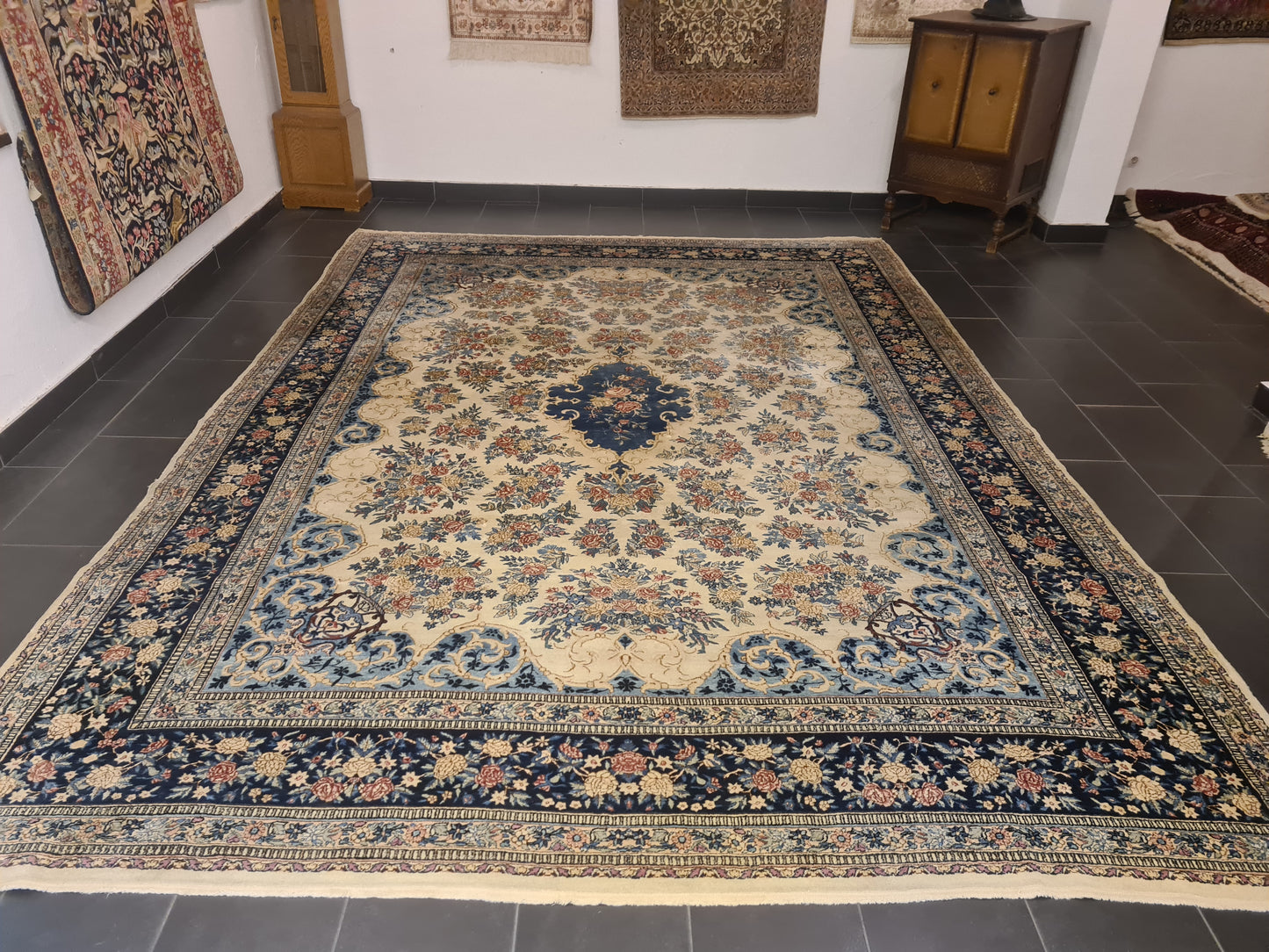 Perserteppich Orientteppich Handgeknüpfter Kirman Laver 384x281cm