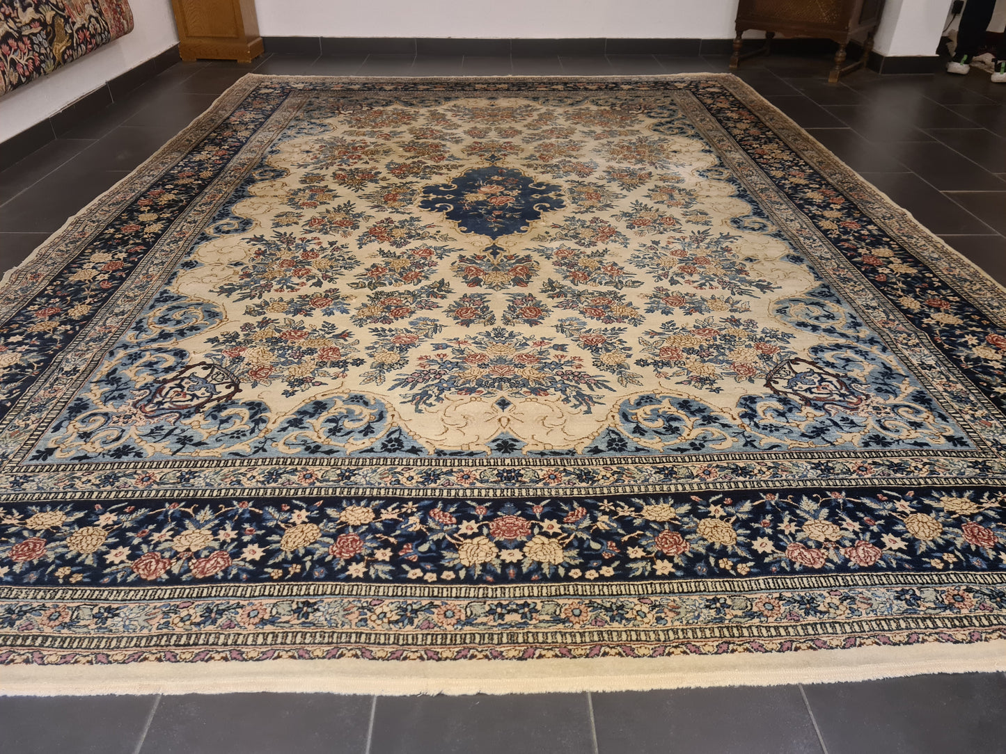 Perserteppich Orientteppich Handgeknüpfter Kirman Laver 384x281cm