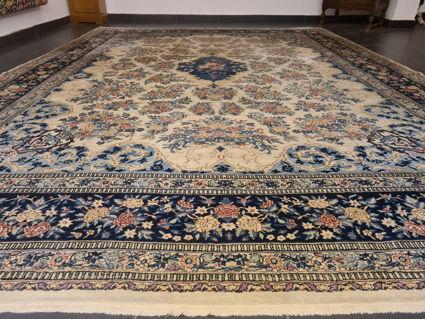 Perserteppich Orientteppich Handgeknüpfter Kirman Laver 384x281cm