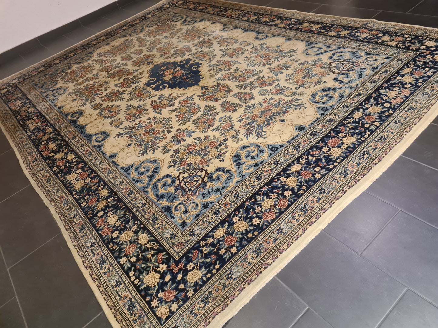 Perserteppich Orientteppich Handgeknüpfter Kirman Laver 384x281cm