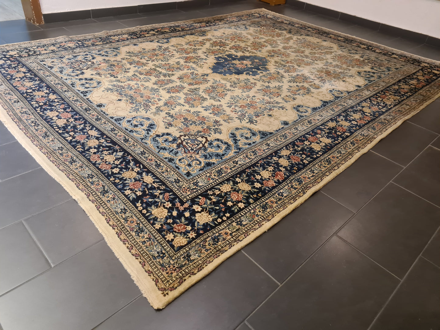 Perserteppich Orientteppich Handgeknüpfter Kirman Laver 384x281cm