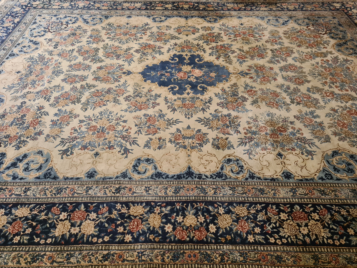 Perserteppich Orientteppich Handgeknüpfter Kirman Laver 384x281cm