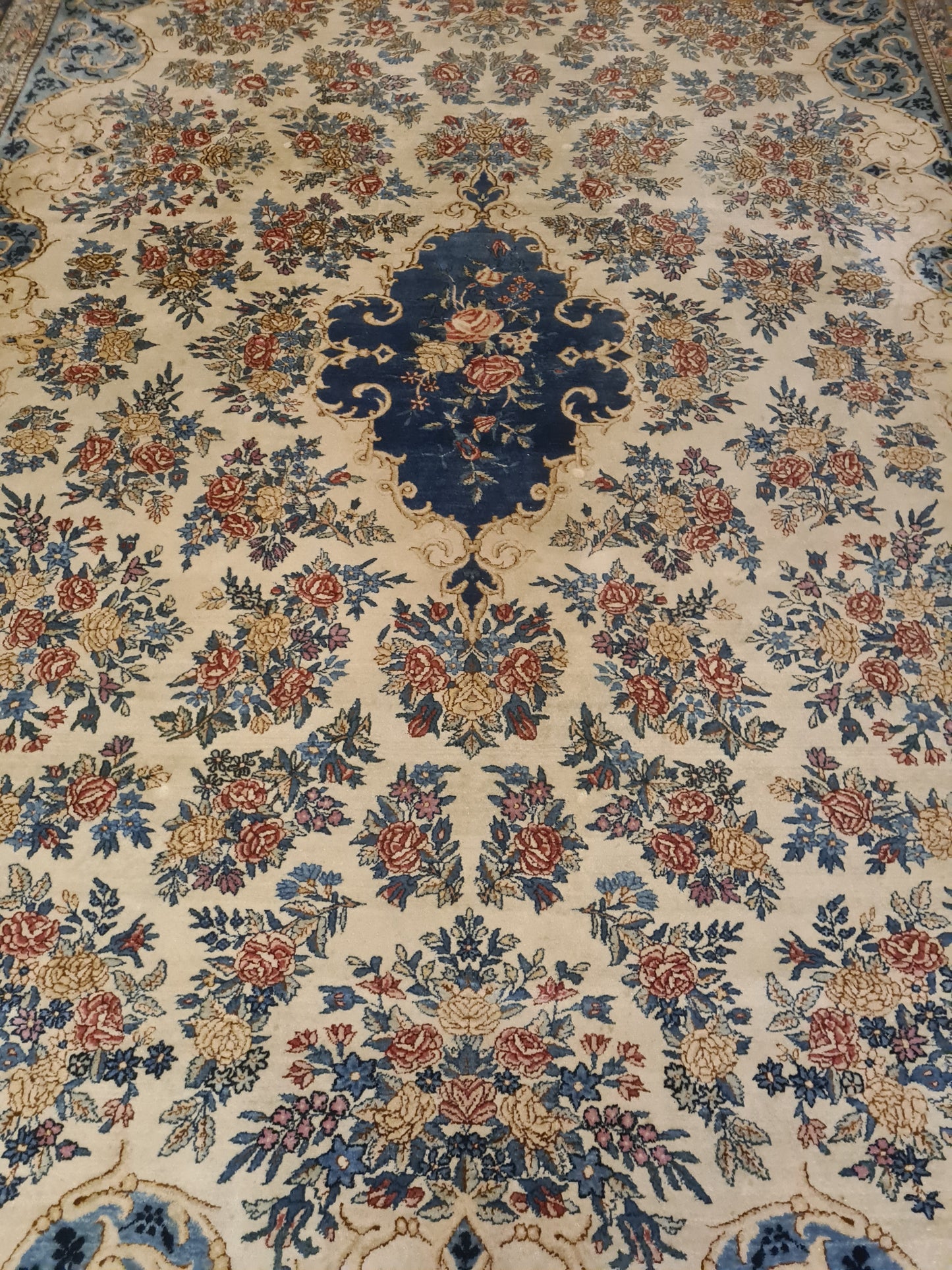 Perserteppich Orientteppich Handgeknüpfter Kirman Laver 384x281cm