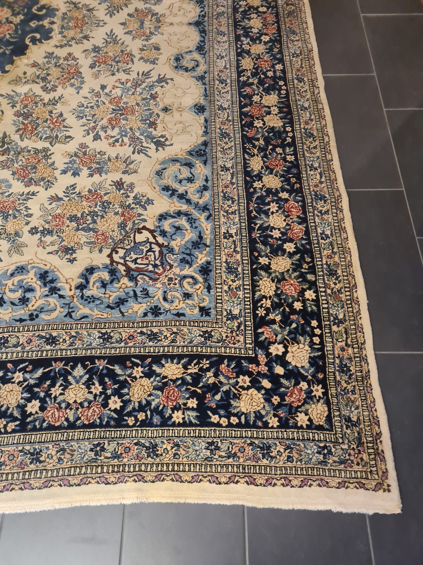 Perserteppich Orientteppich Handgeknüpfter Kirman Laver 384x281cm