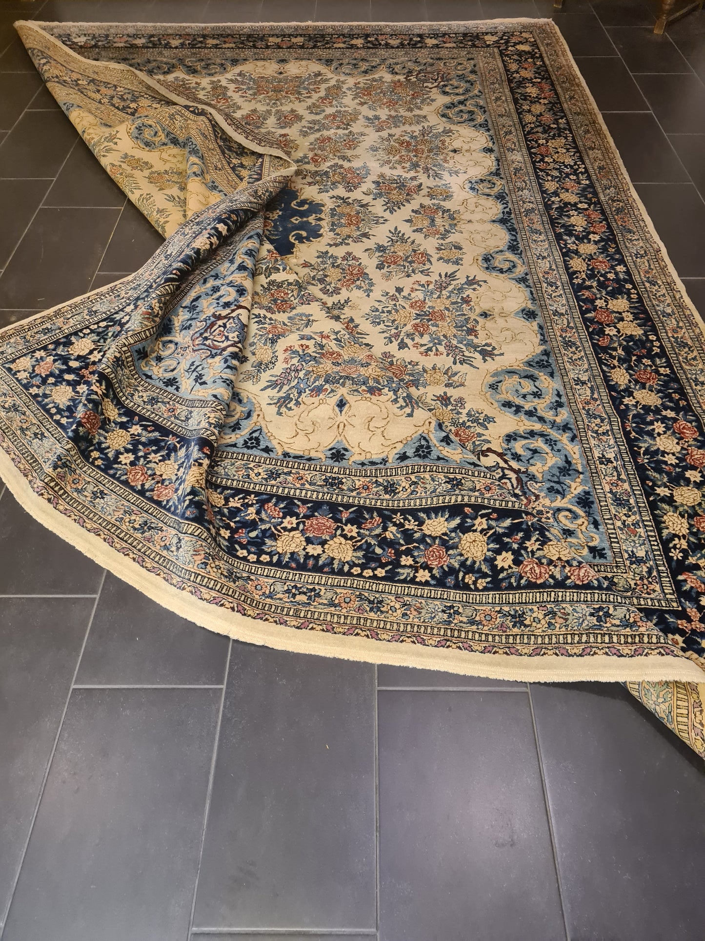 Perserteppich Orientteppich Handgeknüpfter Kirman Laver 384x281cm