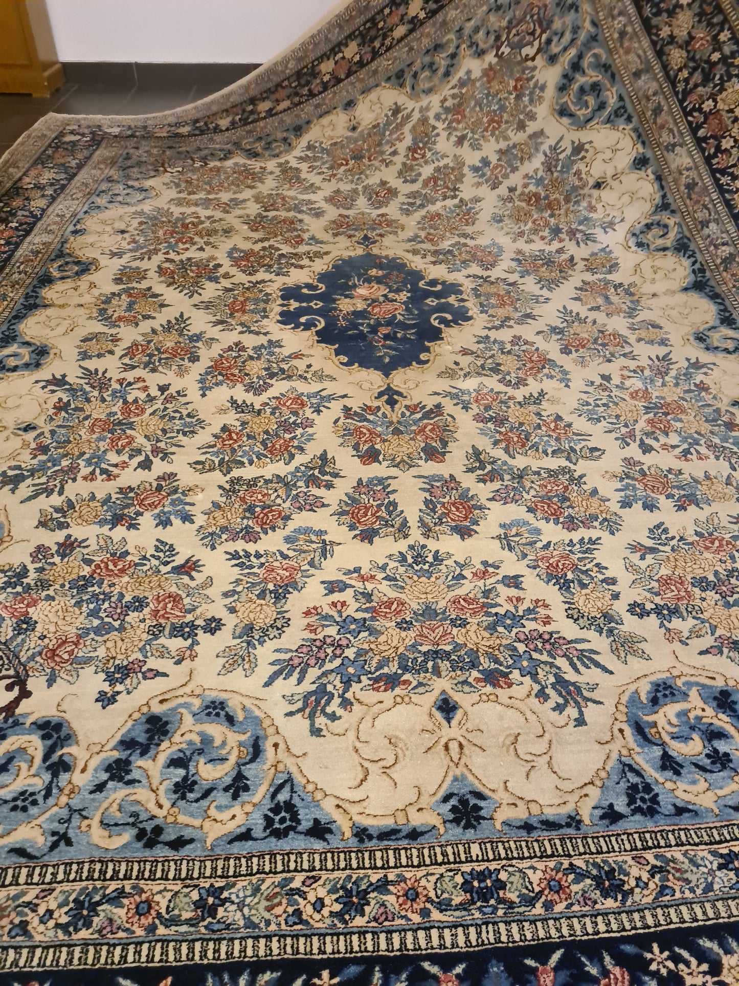 Perserteppich Orientteppich Handgeknüpfter Kirman Laver 384x281cm