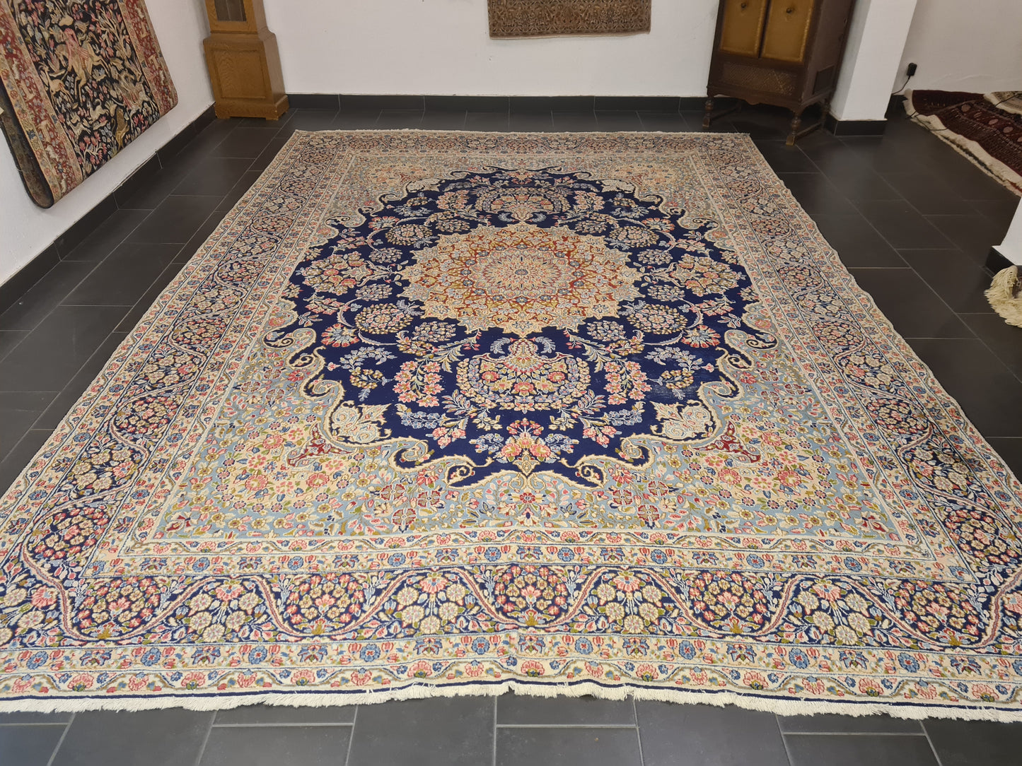 Perserteppich Orientteppich Handgeknüpfter Teppich Kirman 412x295cm