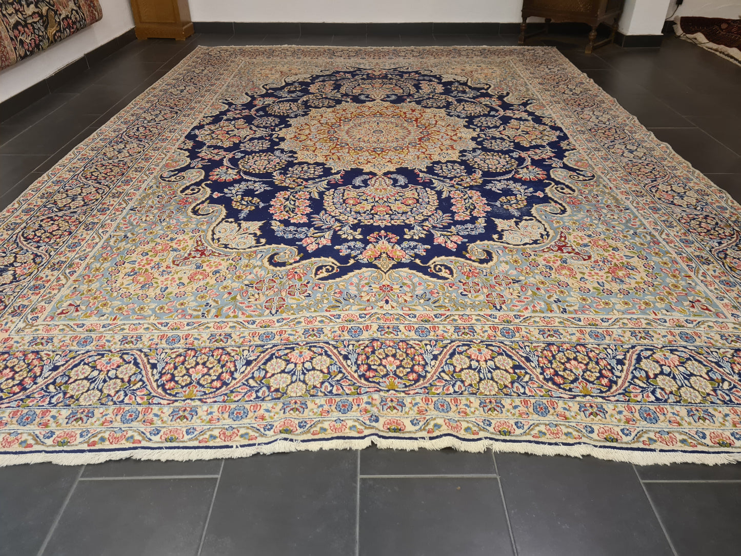 Perserteppich Orientteppich Handgeknüpfter Teppich Kirman 412x295cm