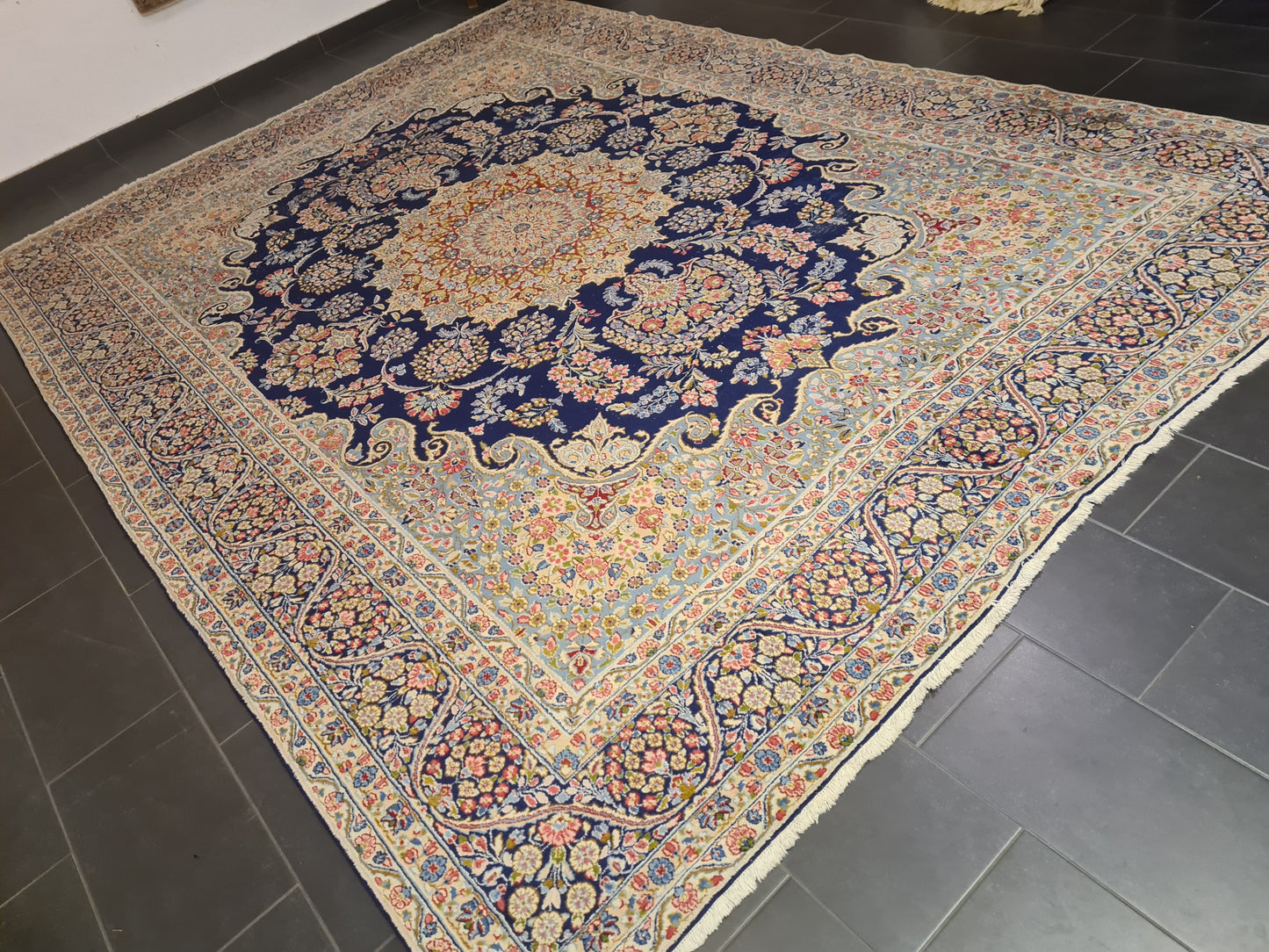 Perserteppich Orientteppich Handgeknüpfter Teppich Kirman 412x295cm