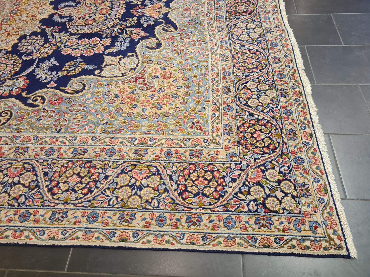 Perserteppich Orientteppich Handgeknüpfter Teppich Kirman 412x295cm