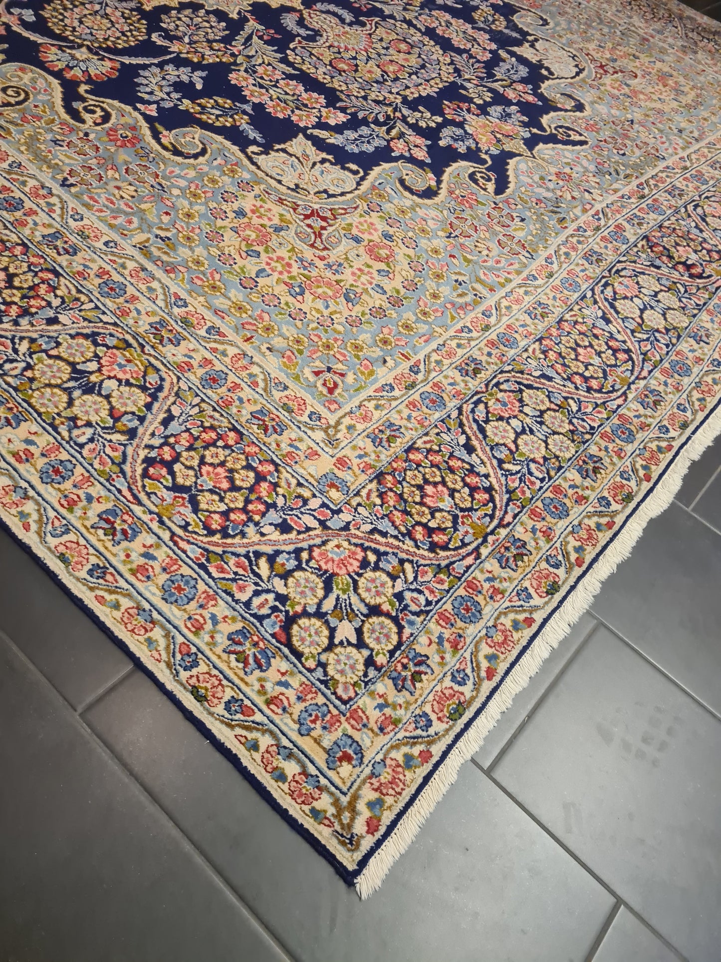 Perserteppich Orientteppich Handgeknüpfter Teppich Kirman 412x295cm