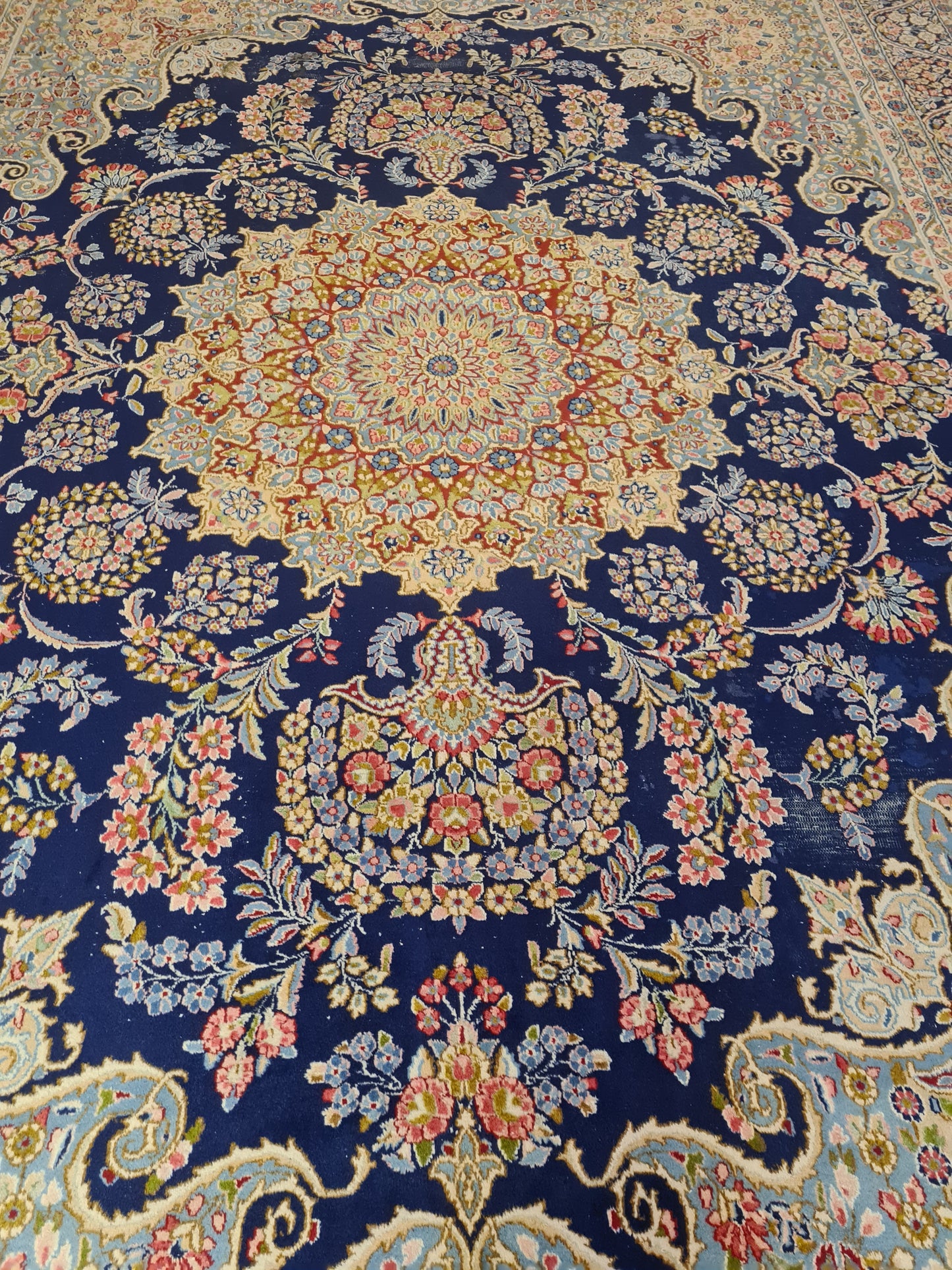 Perserteppich Orientteppich Handgeknüpfter Teppich Kirman 412x295cm