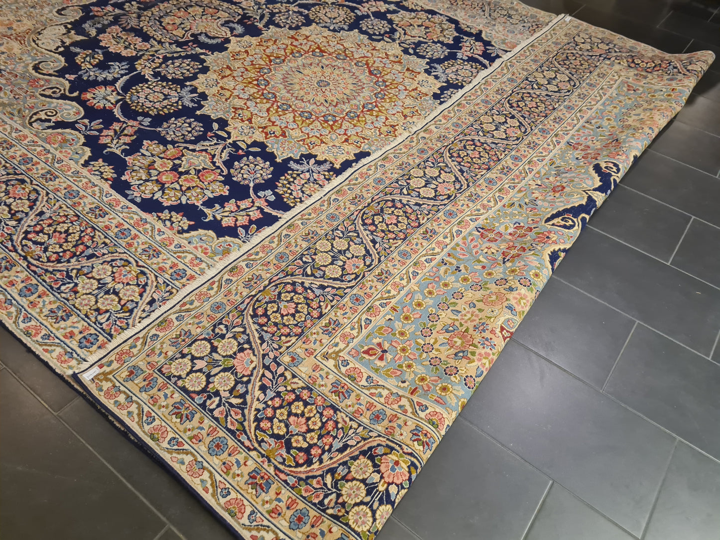 Perserteppich Orientteppich Handgeknüpfter Teppich Kirman 412x295cm