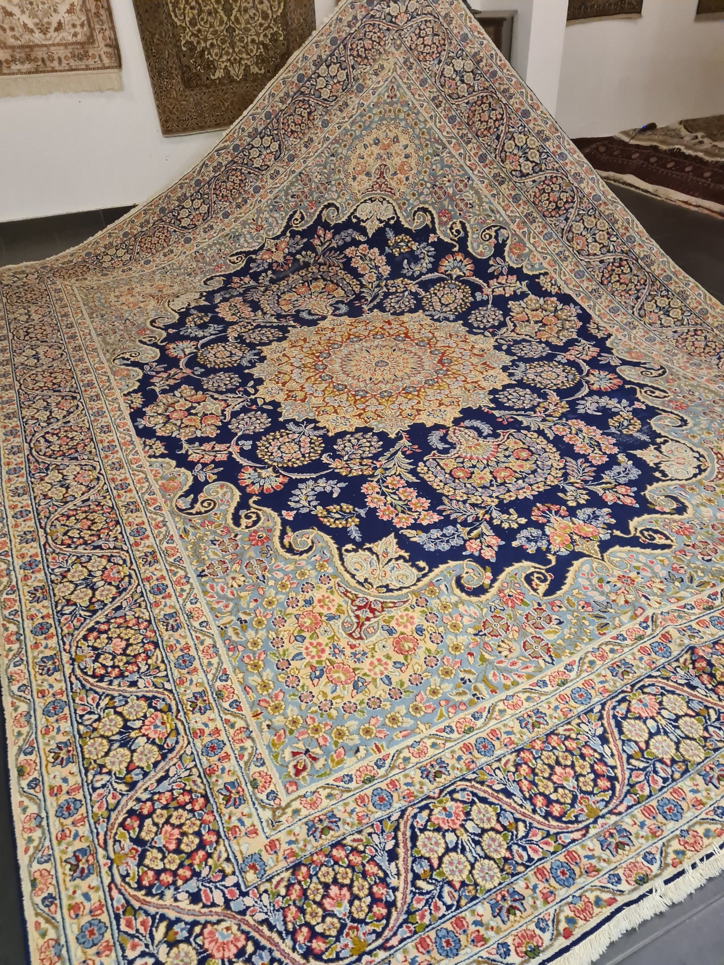 Perserteppich Orientteppich Handgeknüpfter Teppich Kirman 412x295cm