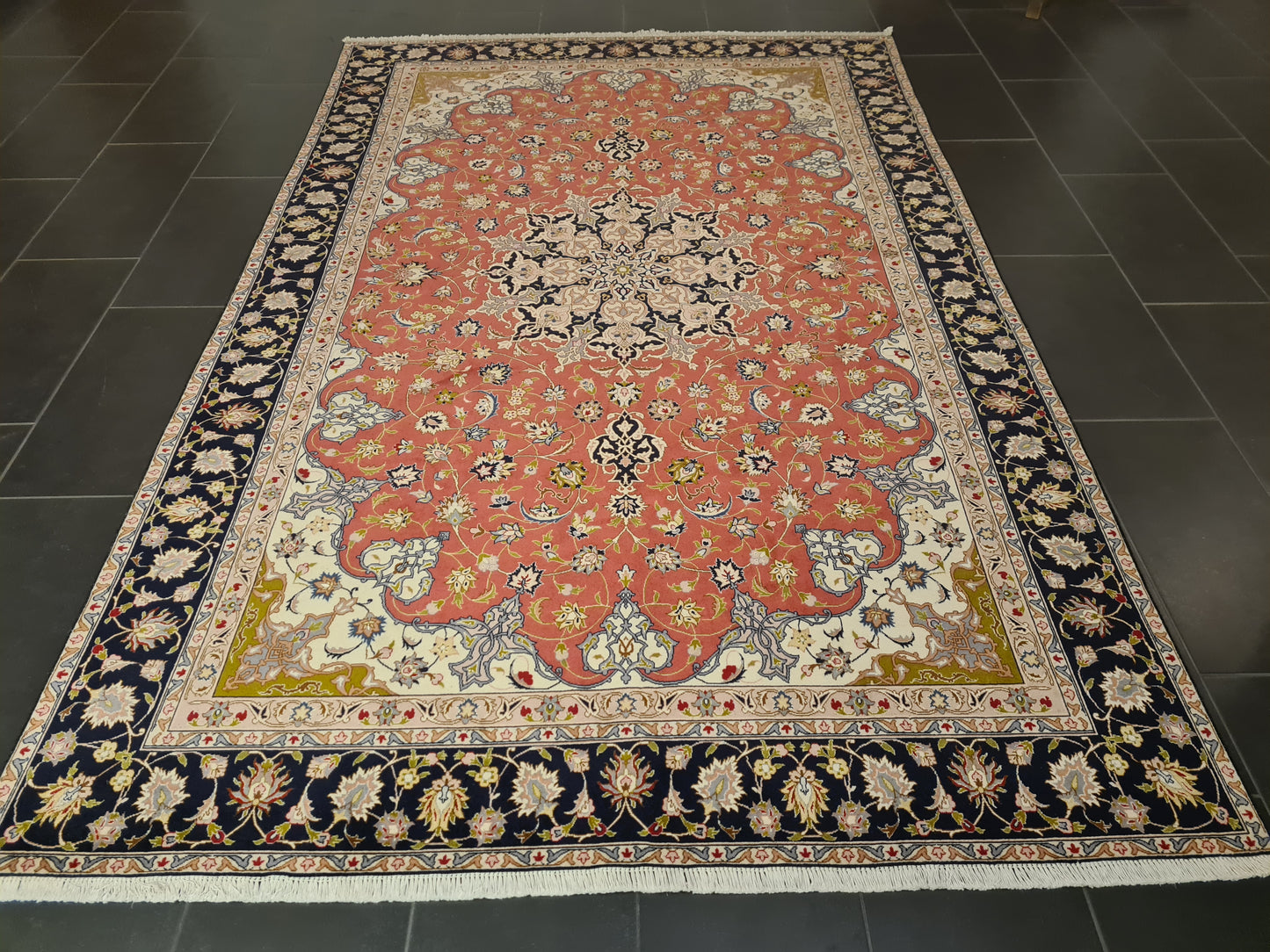 Orientteppich Perserteppich Seidenteppich Handgeknüpfter 50 Raj Täbris 293x183cm