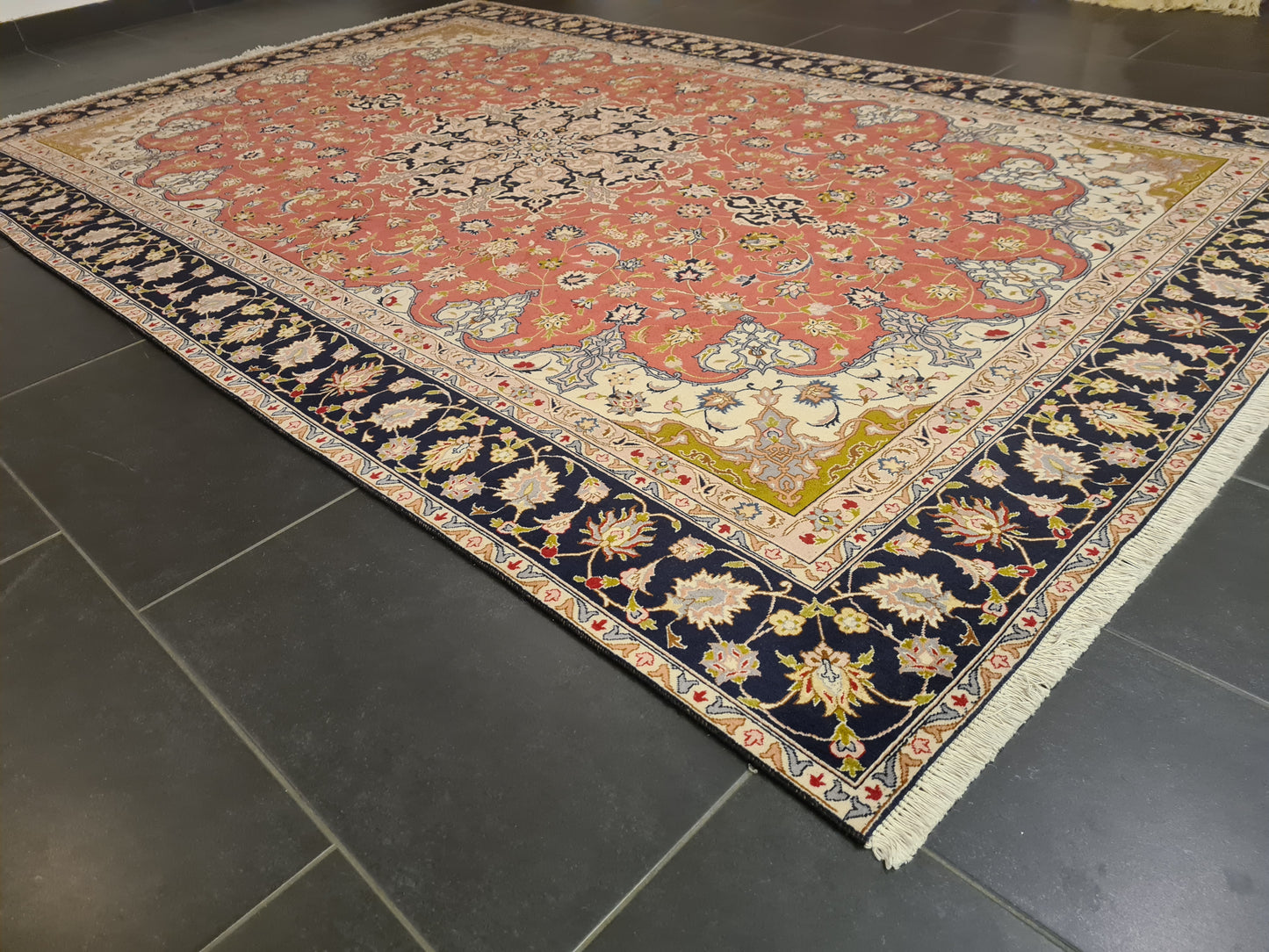 Orientteppich Perserteppich Seidenteppich Handgeknüpfter 50 Raj Täbris 293x183cm