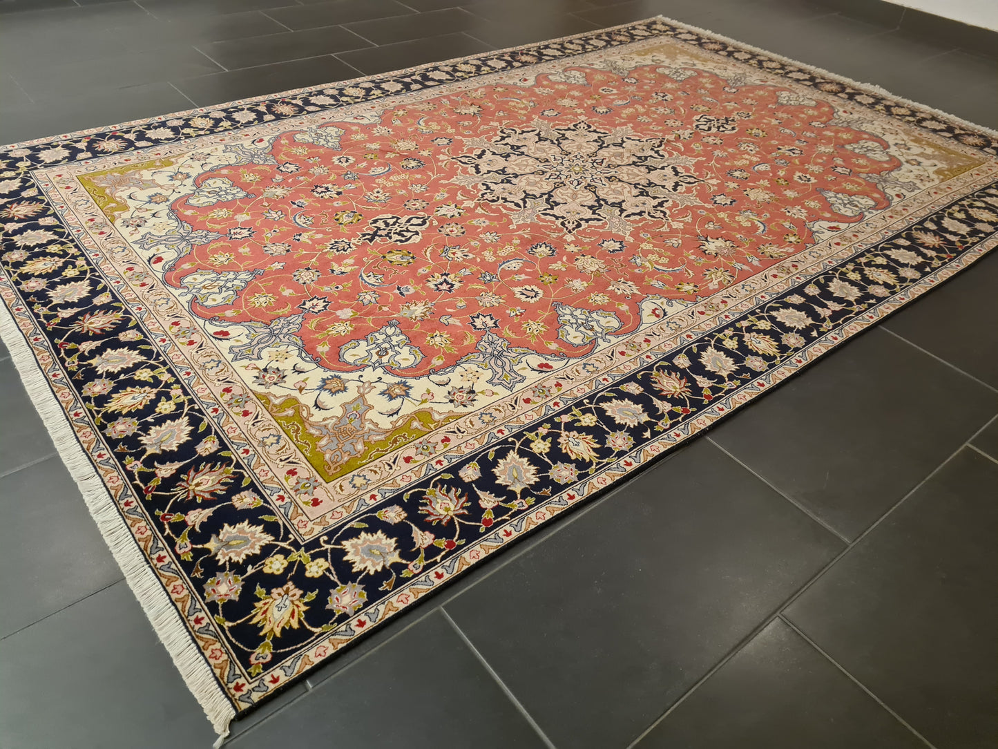 Orientteppich Perserteppich Seidenteppich Handgeknüpfter 50 Raj Täbris 293x183cm