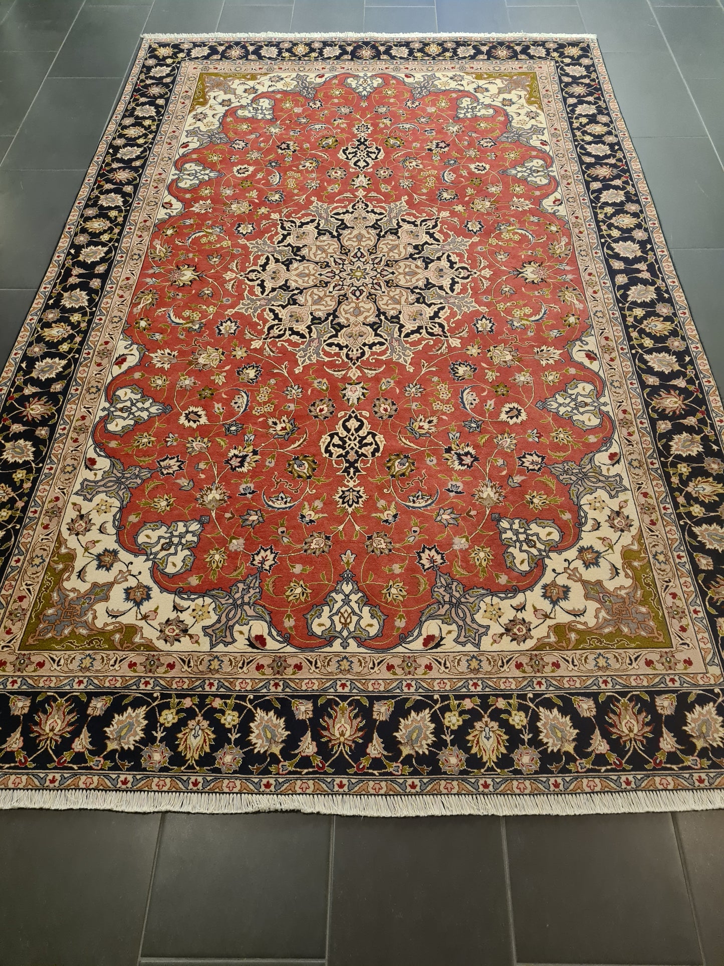 Orientteppich Perserteppich Seidenteppich Handgeknüpfter 50 Raj Täbris 293x183cm