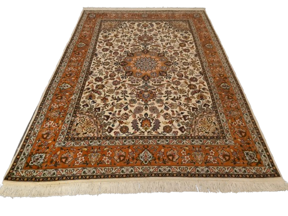 Orientteppich Perserteppich Seidenteppich Handgeknüpfter 50 Raj Täbris 223x153cm