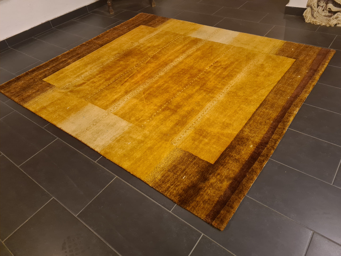 Perserteppich Orientteppich Handgeknüpfter Gold Loribaff Gabbeh 239x201cm