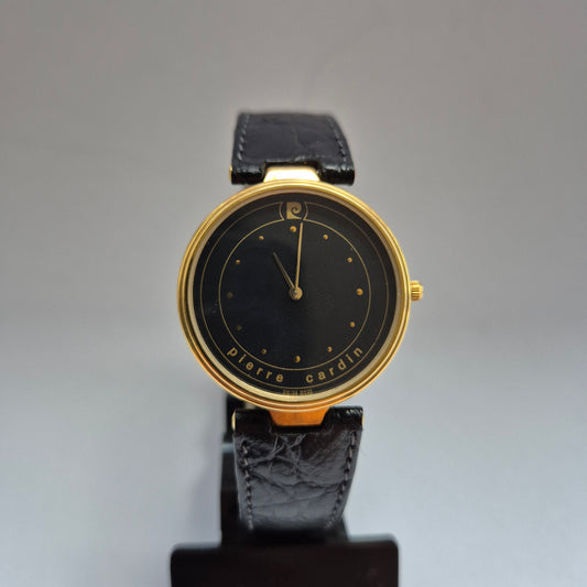 Pierre Cardin Damenarmbanduhr – Minimalistisches Design in Schwarz und Gold