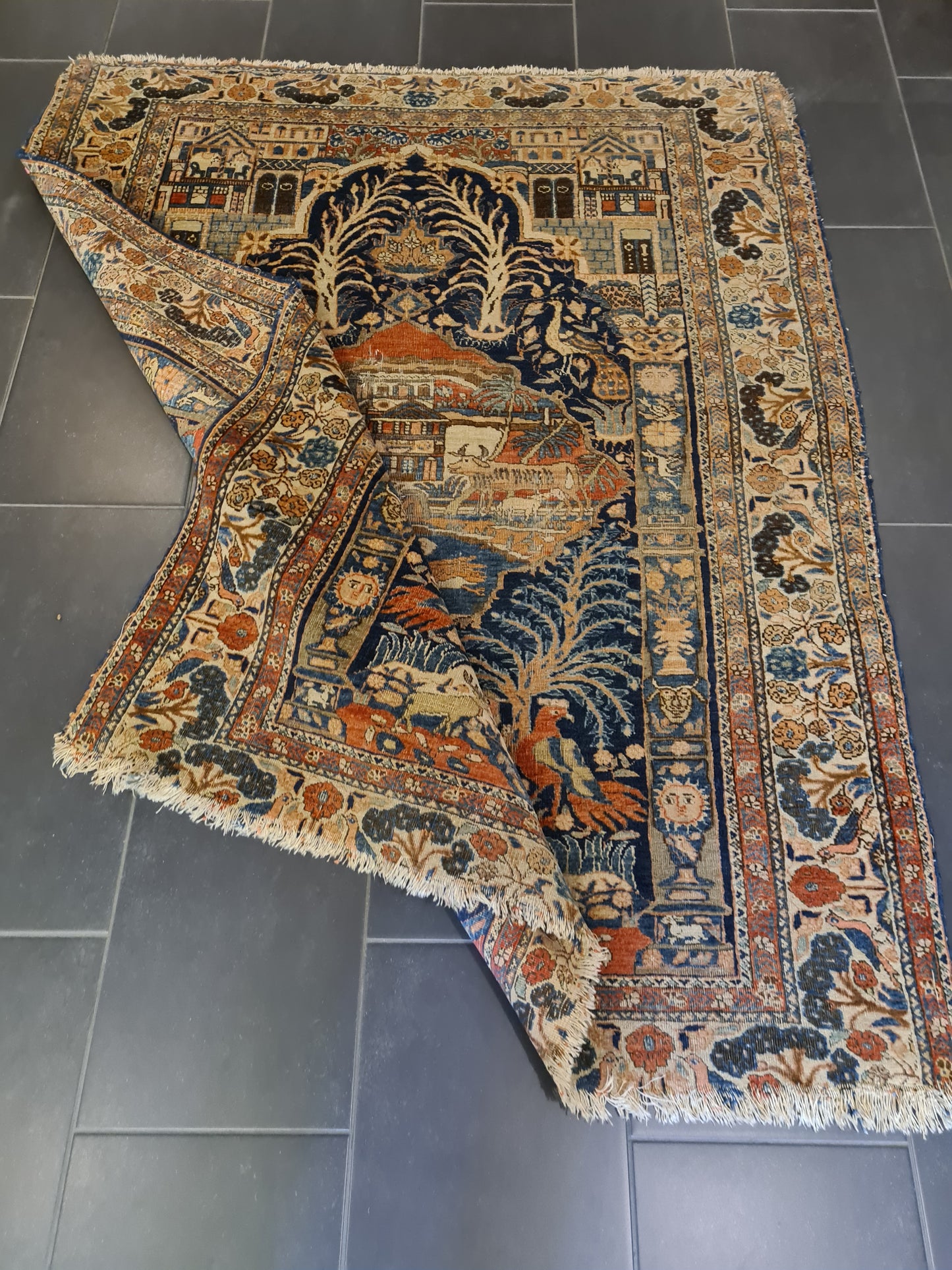 Persereppich Orientteppich Handgeknüpfter Teppich Isfahan antik 177x140cm