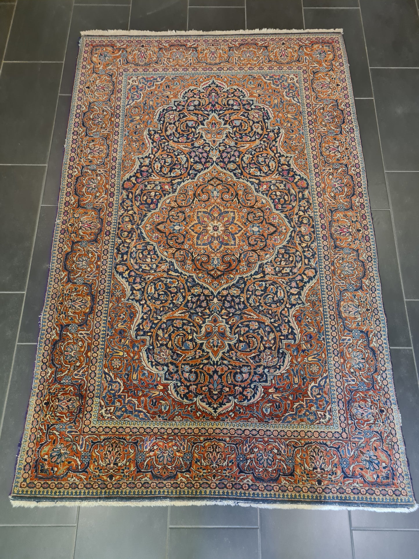 Perserteppich Orientteppich Handgeknüpfter Teppich Keshan fein 216x134cm