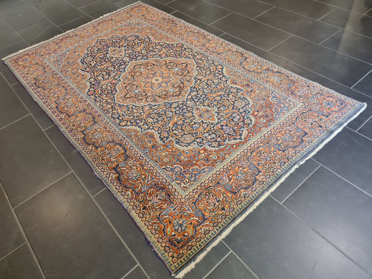 Perserteppich Orientteppich Handgeknüpfter Teppich Keshan fein 216x134cm