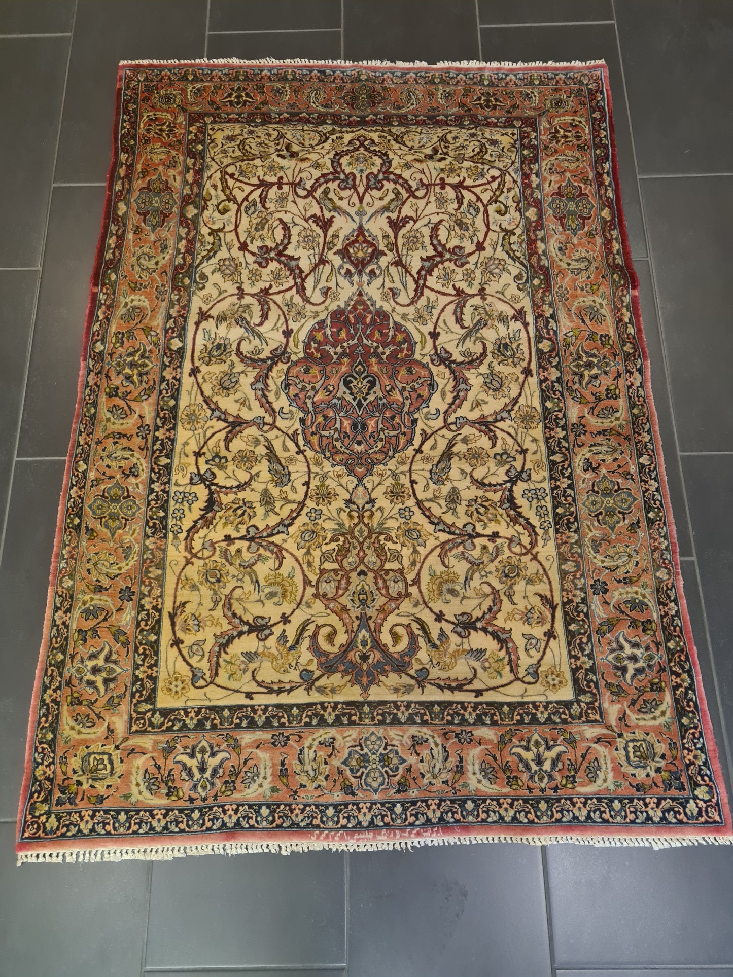 Perserteppich Orientteppich Handgeknüpfter Teppich Isfahan fein 156x110cm