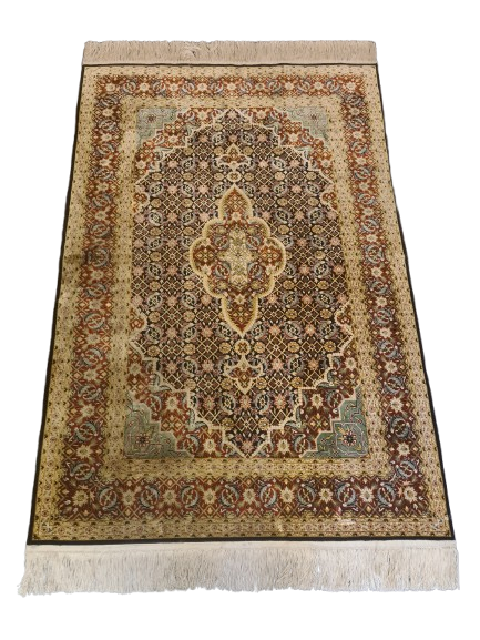 Perserteppich Orientteppich Handgeknüpfter Seidenteppich China Isfahan 190x125cm