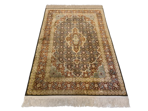 Perserteppich Orientteppich Handgeknüpfter Seidenteppich China Isfahan 190x125cm