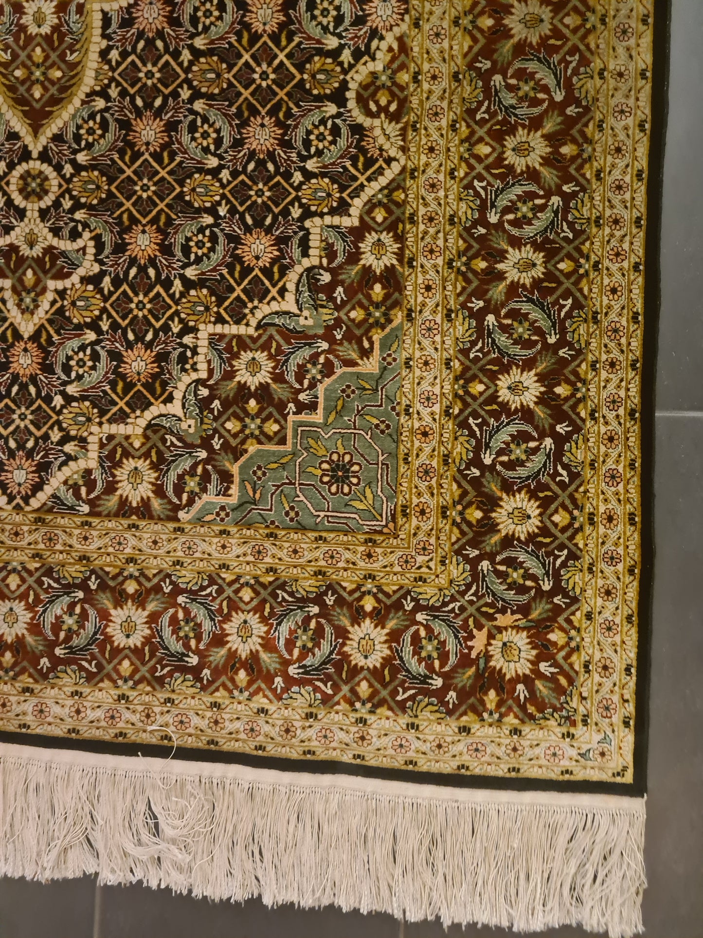 Perserteppich Orientteppich Handgeknüpfter Seidenteppich China Isfahan 190x125cm