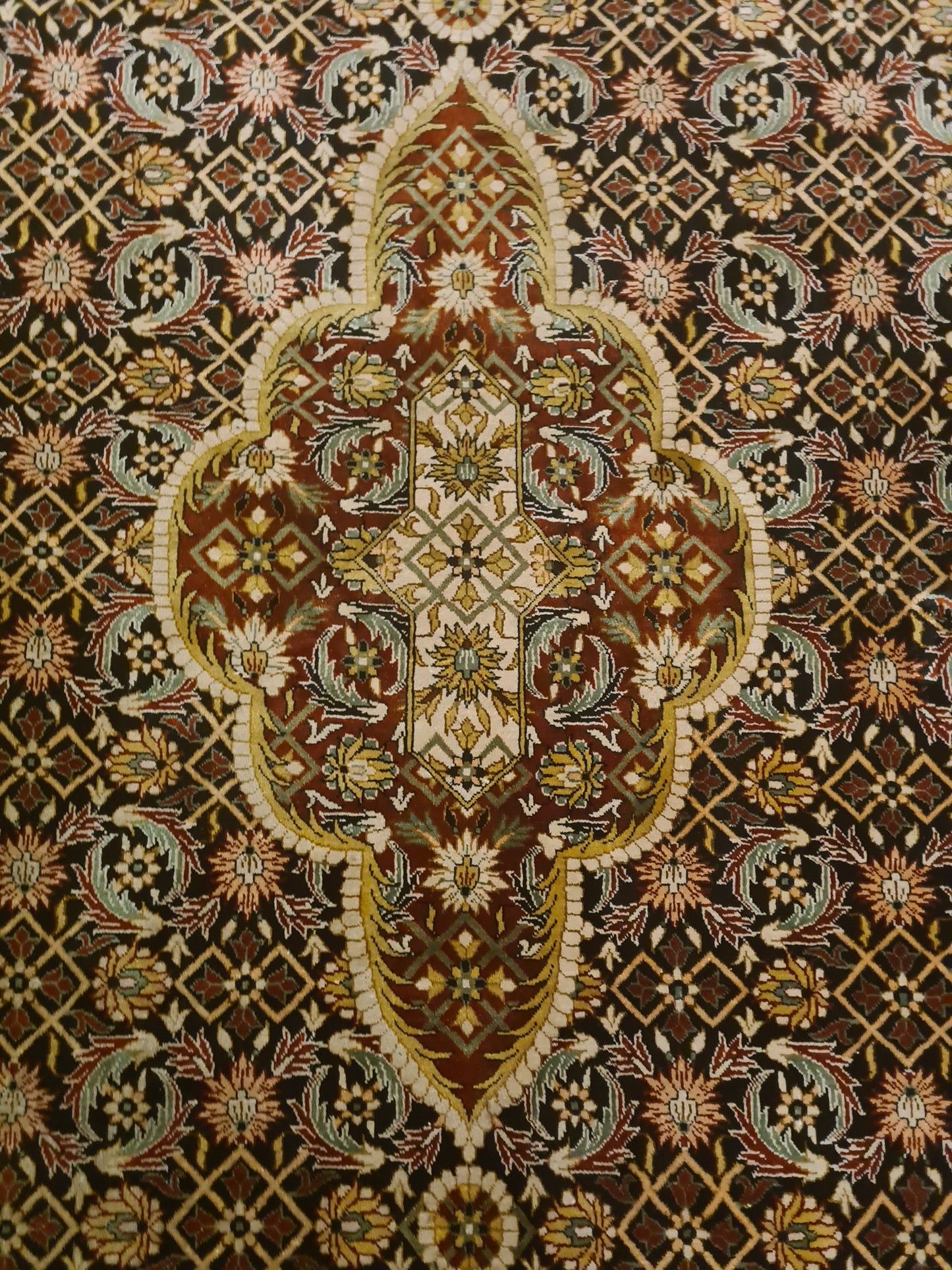 Perserteppich Orientteppich Handgeknüpfter Seidenteppich China Isfahan 190x125cm