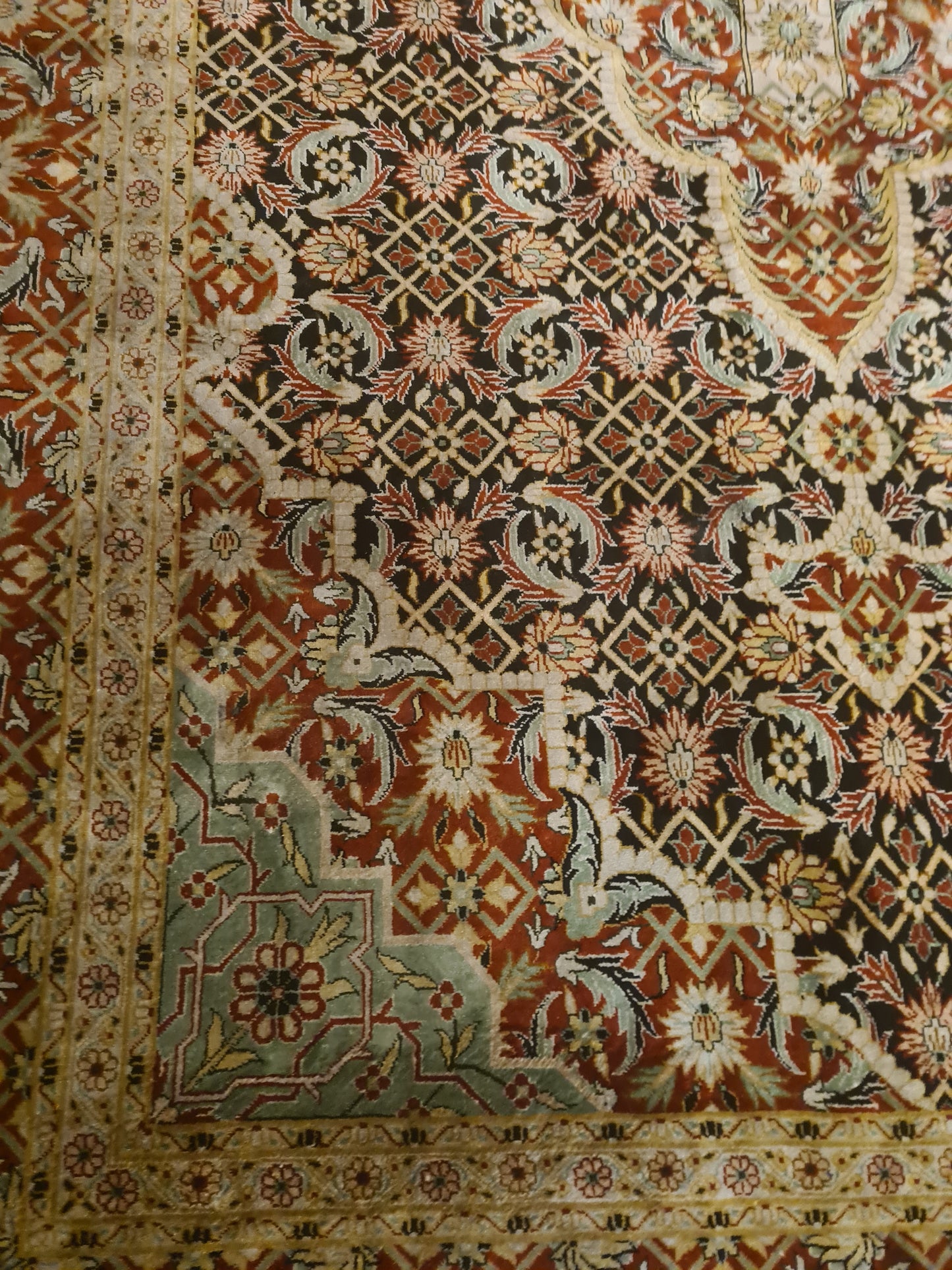 Perserteppich Orientteppich Handgeknüpfter Seidenteppich China Isfahan 190x125cm