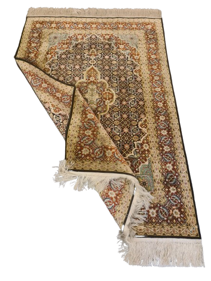 Perserteppich Orientteppich Handgeknüpfter Seidenteppich China Isfahan 190x125cm