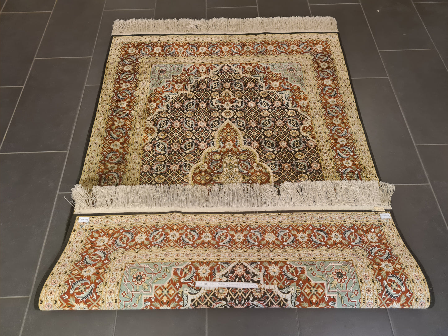 Perserteppich Orientteppich Handgeknüpfter Seidenteppich China Isfahan 190x125cm