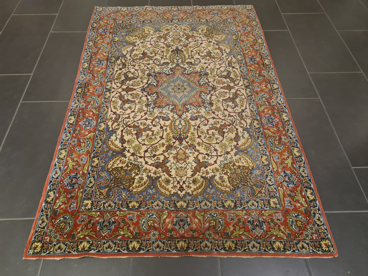 Perserteppich Orientteppich Handgeknüpfter Teppich Isfahan fein 165x109cm