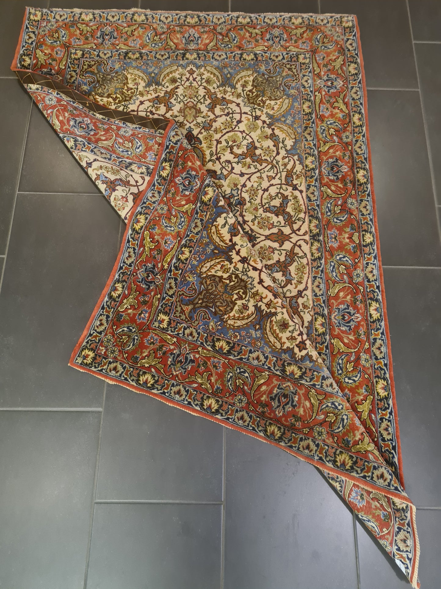 Perserteppich Orientteppich Handgeknüpfter Teppich Isfahan fein 165x109cm