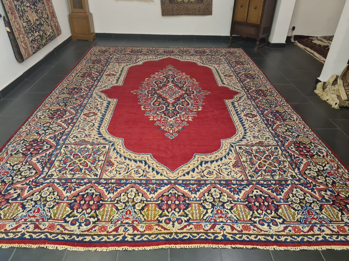 Perserteppich Orientteppich Handgeknüpfter Teppich Kirman Royal 440x301cm