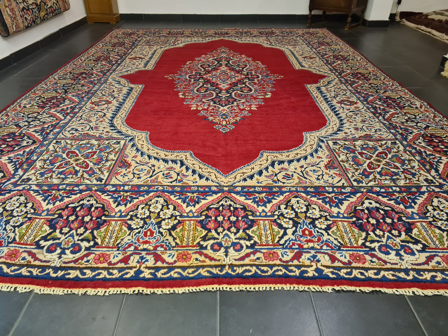 Perserteppich Orientteppich Handgeknüpfter Teppich Kirman Royal 440x301cm