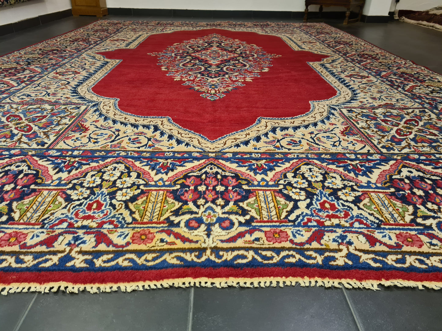 Perserteppich Orientteppich Handgeknüpfter Teppich Kirman Royal 440x301cm