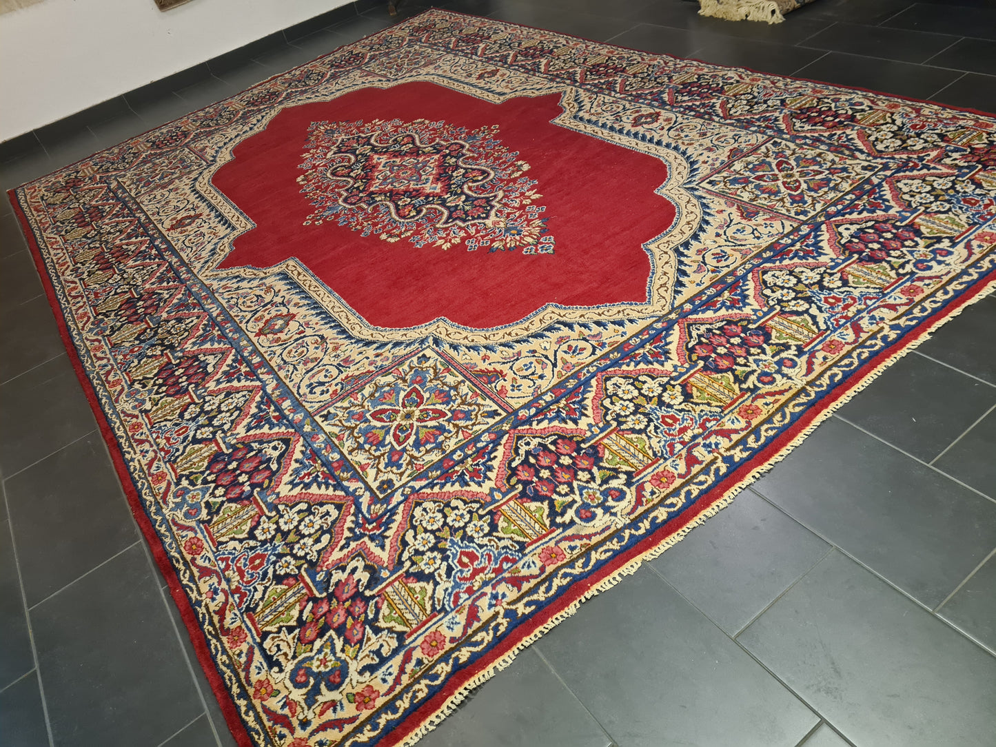 Perserteppich Orientteppich Handgeknüpfter Teppich Kirman Royal 440x301cm