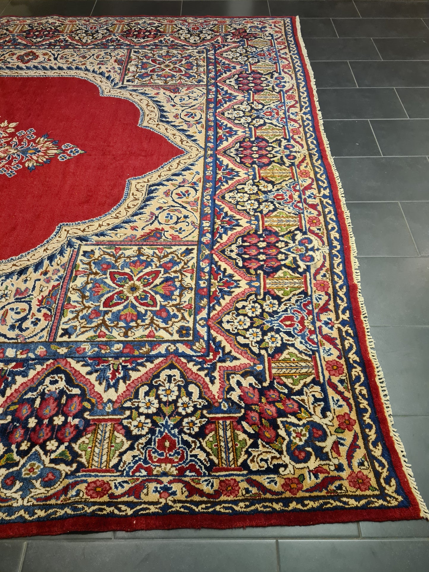 Perserteppich Orientteppich Handgeknüpfter Teppich Kirman Royal 440x301cm