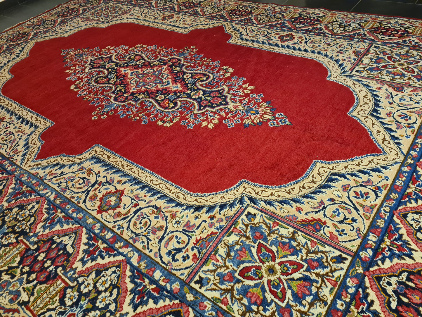 Perserteppich Orientteppich Handgeknüpfter Teppich Kirman Royal 440x301cm