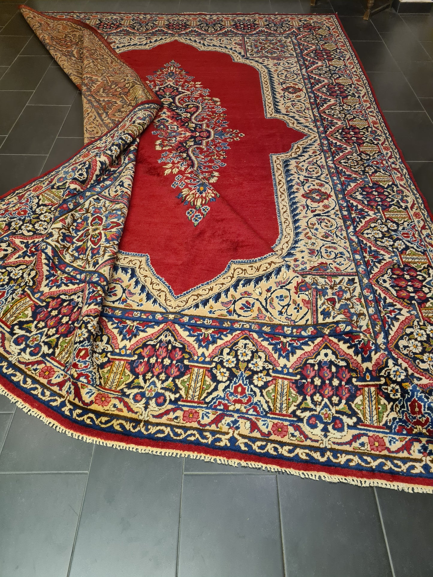 Perserteppich Orientteppich Handgeknüpfter Teppich Kirman Royal 440x301cm