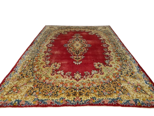 Perserteppich Orientteppich Handgeknüpfter Teppich Laver Kirman 373x267cm