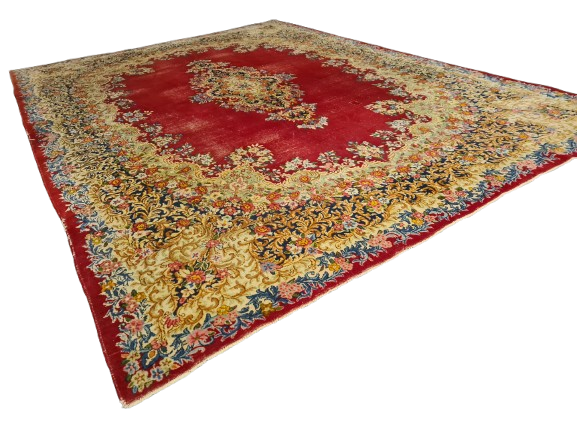 Perserteppich Orientteppich Handgeknüpfter Teppich Laver Kirman 373x267cm