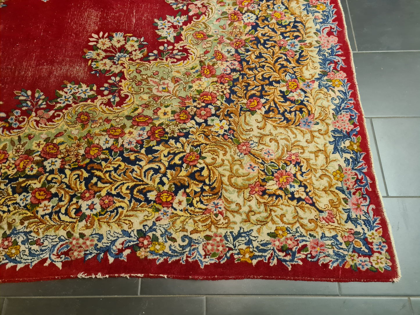 Perserteppich Orientteppich Handgeknüpfter Teppich Laver Kirman 373x267cm